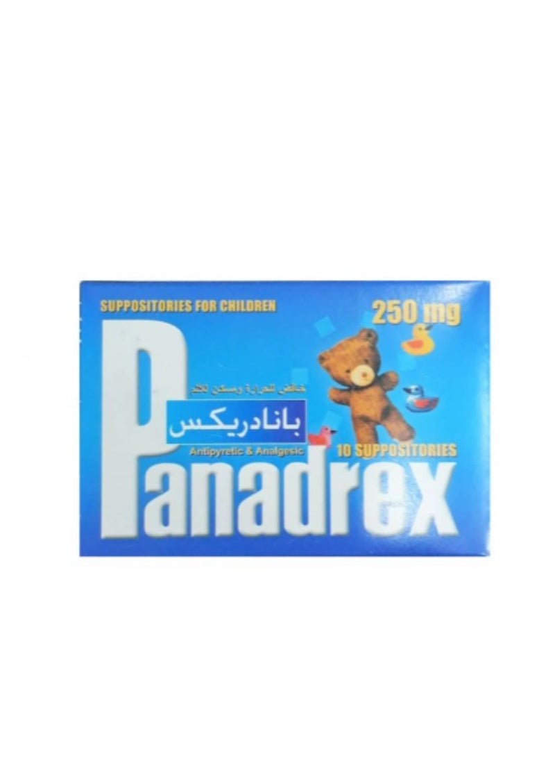PANADREX Pack Of 10 Panadrex Suppositories 250 MG 
