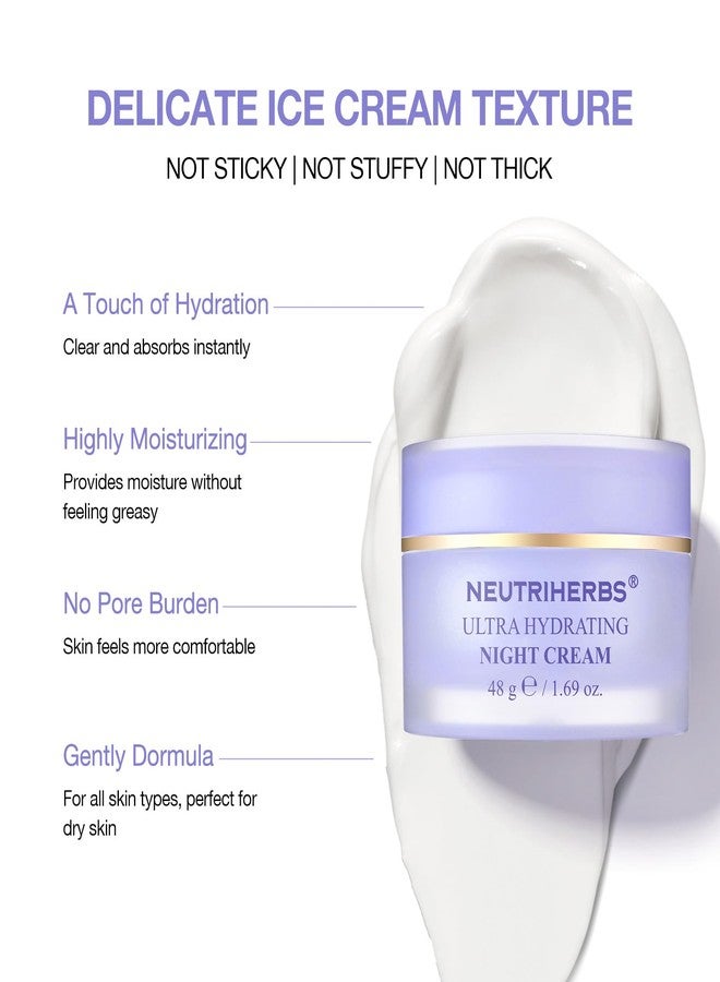 Neutriherbs Ultra Hydrating Night Cream, Face Moisturizer with Jojoba Oil, Ceramide, Squalane, Overnight Face Cream for Dry,Dehydrated Skin,Deep Nourish Hydrated Skin - 1.69oz - Image 4