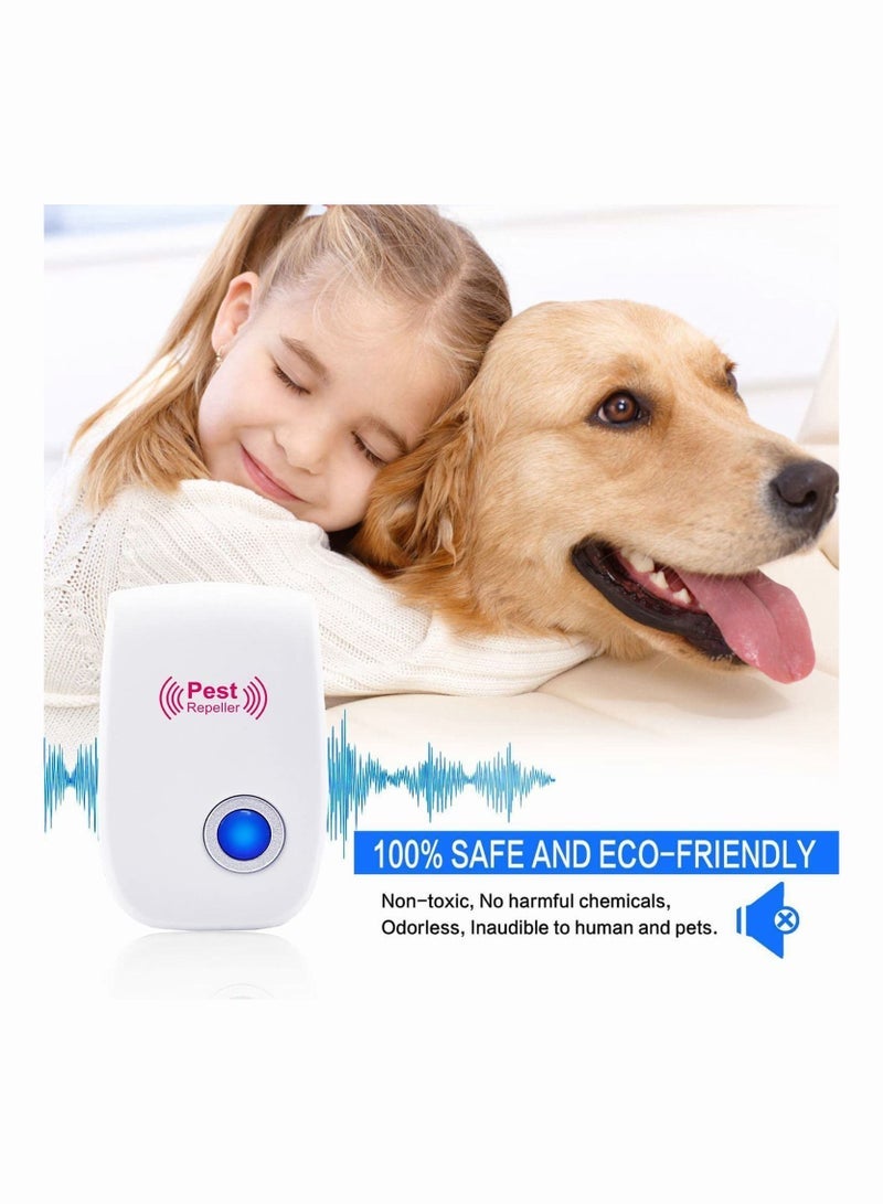 كابتن تيك بالموجات فوق الصوتية طارد الحشرات 6 حزمة التوصيل والتشغيل مكافحة الآفات في الأماكن المغلقة الفئران البيضاء والصراصير والنمل العنكبوت البعوض الفئران البيضاء طارد الحشرات - Image 3