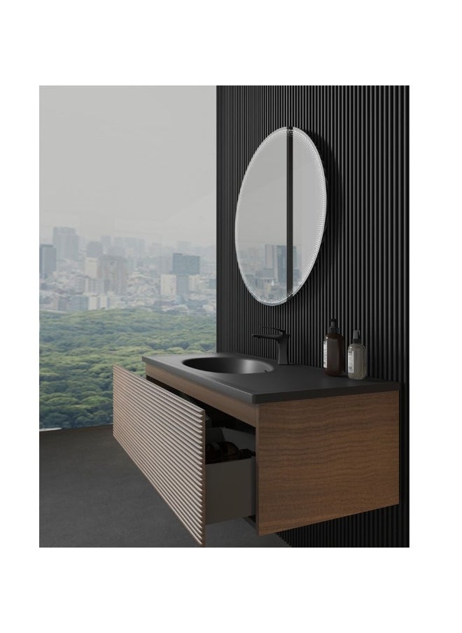 DANUBE HOME - Milano Aster Vanity With Led Light Touch Control Ceramic Basin With Mirror Vanity Set With Dressing Table And Cabinets For Bedroom 1192*519*360 (3Cnts/Set) - Made In China - Image 1