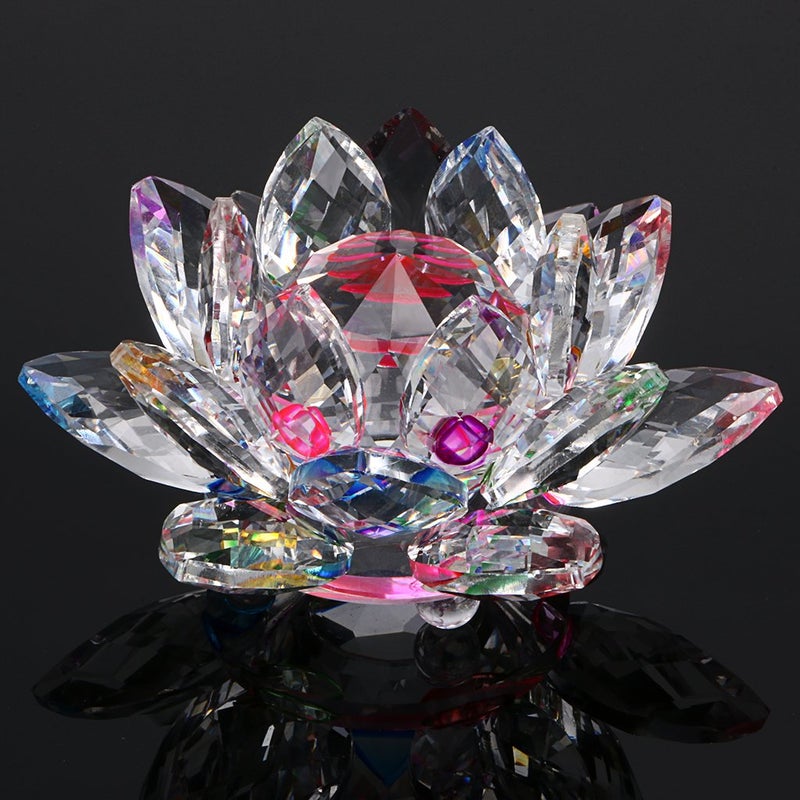 OwnMy Sparkle Crystal Lotus Flower Hue Reflection Feng Shui Home Decor with Gift Box (5 Inch/ 130MM) - Image 4