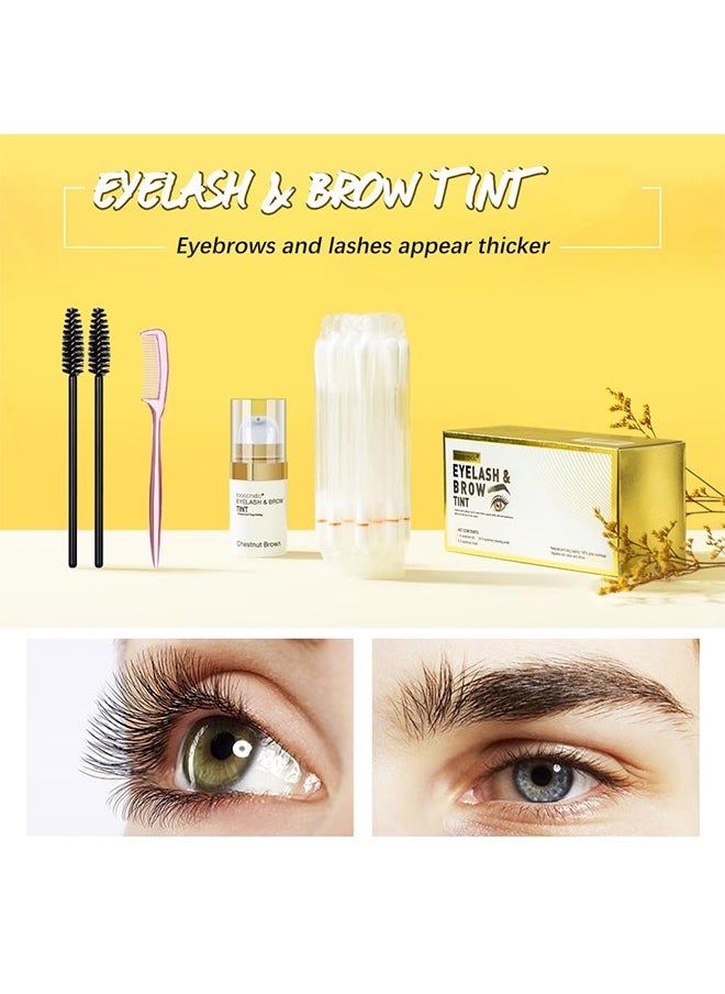 ibcccndc - Eyelash And Brow Tint Color Kit, Instant Eyebrow Brown Hair Color Kit Voluminous Coloring For Lash And Brow Perfect Partner For Lash Perm Lift Lamination Treatment, Quick Results (Chestnut Brown) - Image 1