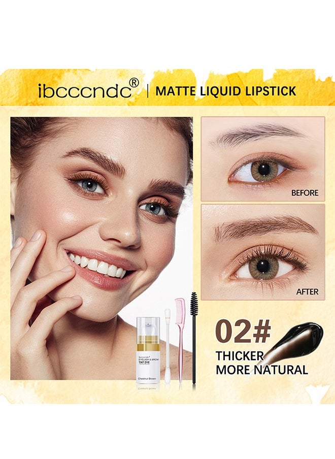 ibcccndc - Eyelash And Brow Tint Color Kit, Instant Eyebrow Brown Hair Color Kit Voluminous Coloring For Lash And Brow Perfect Partner For Lash Perm Lift Lamination Treatment, Quick Results (Chestnut Brown) - Image 1