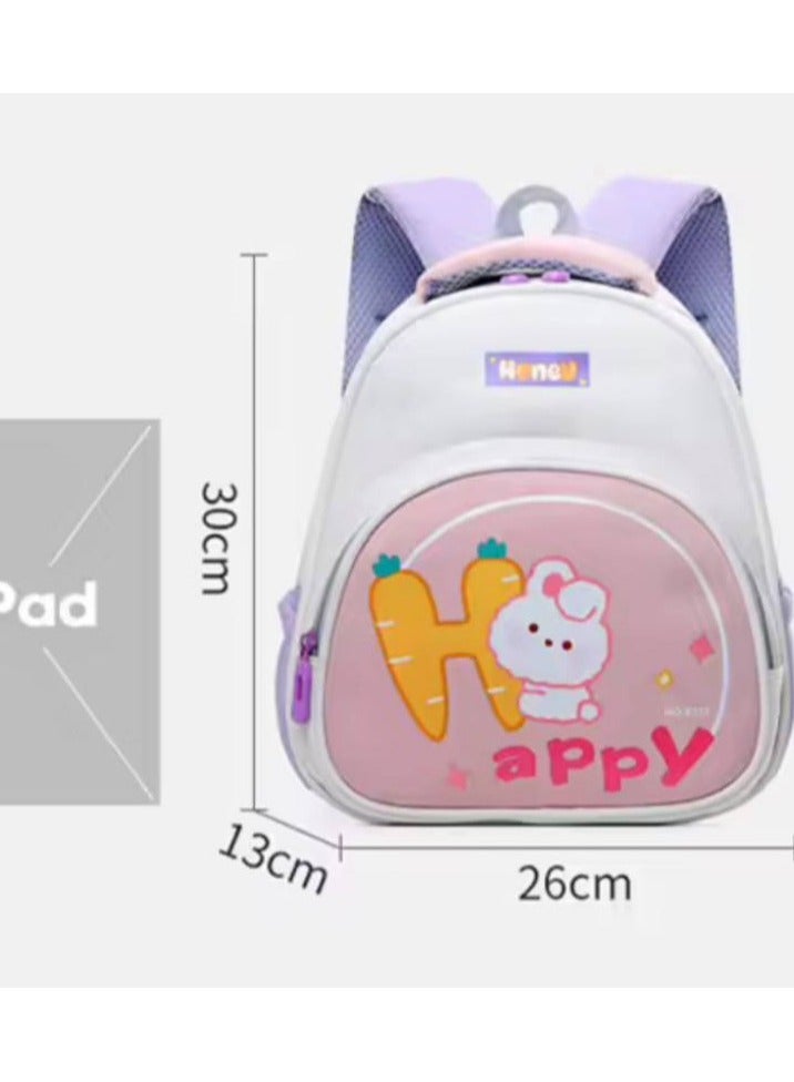 HAPPY Children's bag with small drawings practical design with two pockets raw material suitable for school and trips