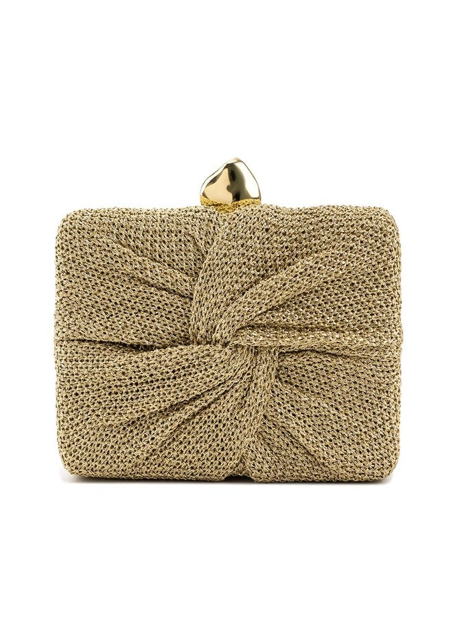 PHILOMENA Evening Clutch Purses for Women Wedding Woven Bag with Metallic Clasp Designer Handbags for Cocktail Party Prom Bag - Image 1