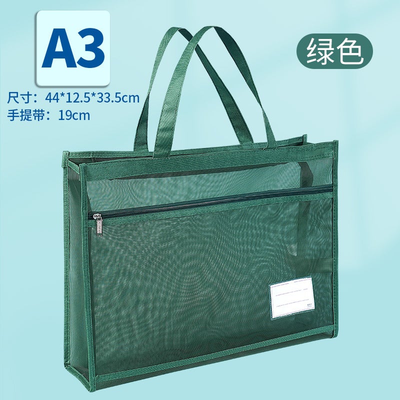 A3 Art Bag 8 Open 8K File Bag Mesh Tutoring Bag Student Painting Bag Thickeneded Hand Bag Stereo Storage - Image 1