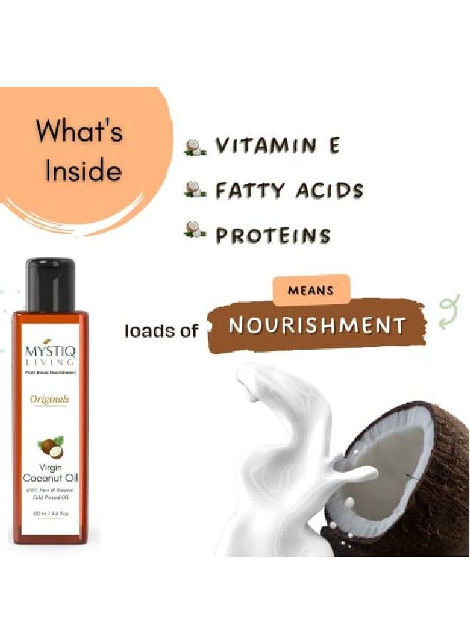 MYSTIQ LIVING - Originals Combo Sweet Almond Oil & Virgin Coconut Oil| Hair Skin & Baby Massage | Cold Pressed 100% Pure & l 200ML (Pack of 2) 100 ML Each - Image 1