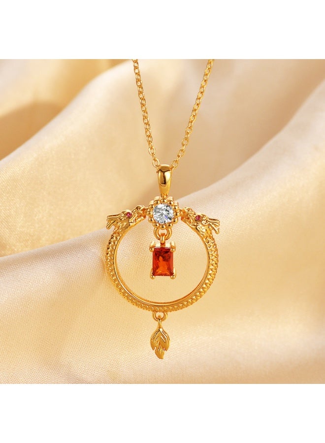 KUYING Fashionable Retro Light Luxury Personalized Necklace 