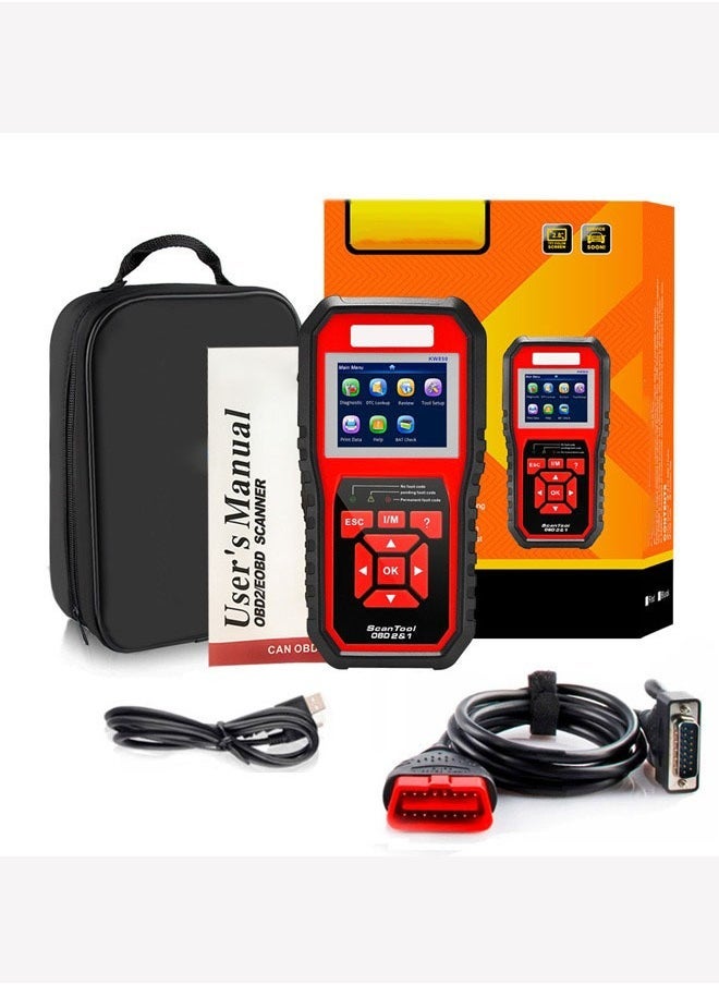 Arabest - KW850 OBD2 Auto Diagnostic Scanner,Universal OBD Car Diagnostic Tool,ODB2 Check Engine Automotive Car Code Reader (Red) - Image 1