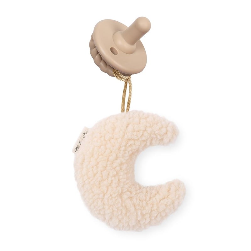 Itzy Ritzy مجموعة مصاصة ولعبة محشوة من إيتزي ريتزي، قمر محشو قابل للفصل ومصاصة سيليكون توست متناسقة، مثالية للأعمار من 0 شهر وما فوق