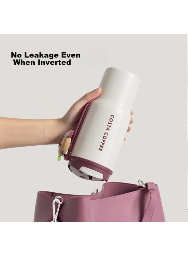 Costa Large Capacity Coffee Mug For Men And Women, Insulated Stainless Steel Water Bottle With Straw, Car Travel Gift - Image 2