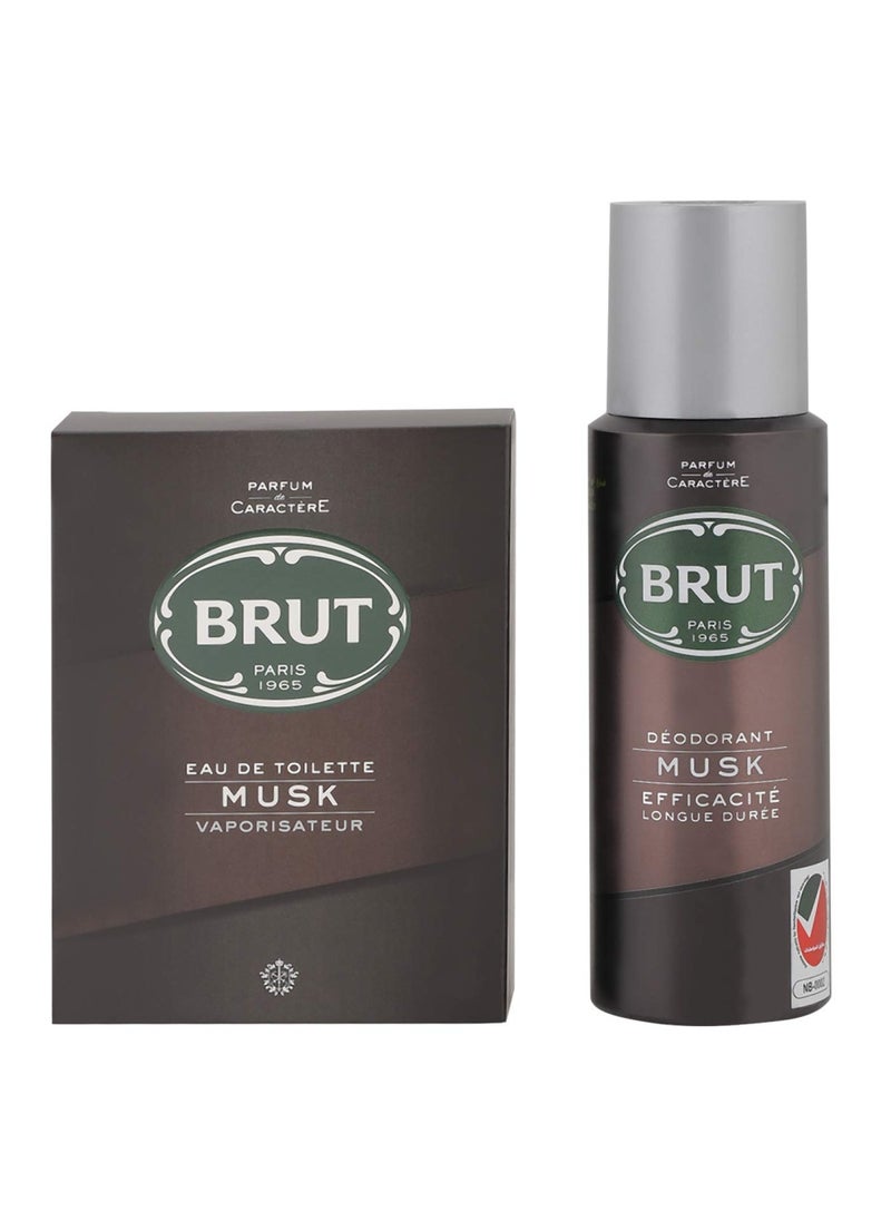 BRUT - Musk For Men  Eau De Toilette Perfume 100 Ml   Deodorant Spray  200 Ml  Combo Pack - Image 1