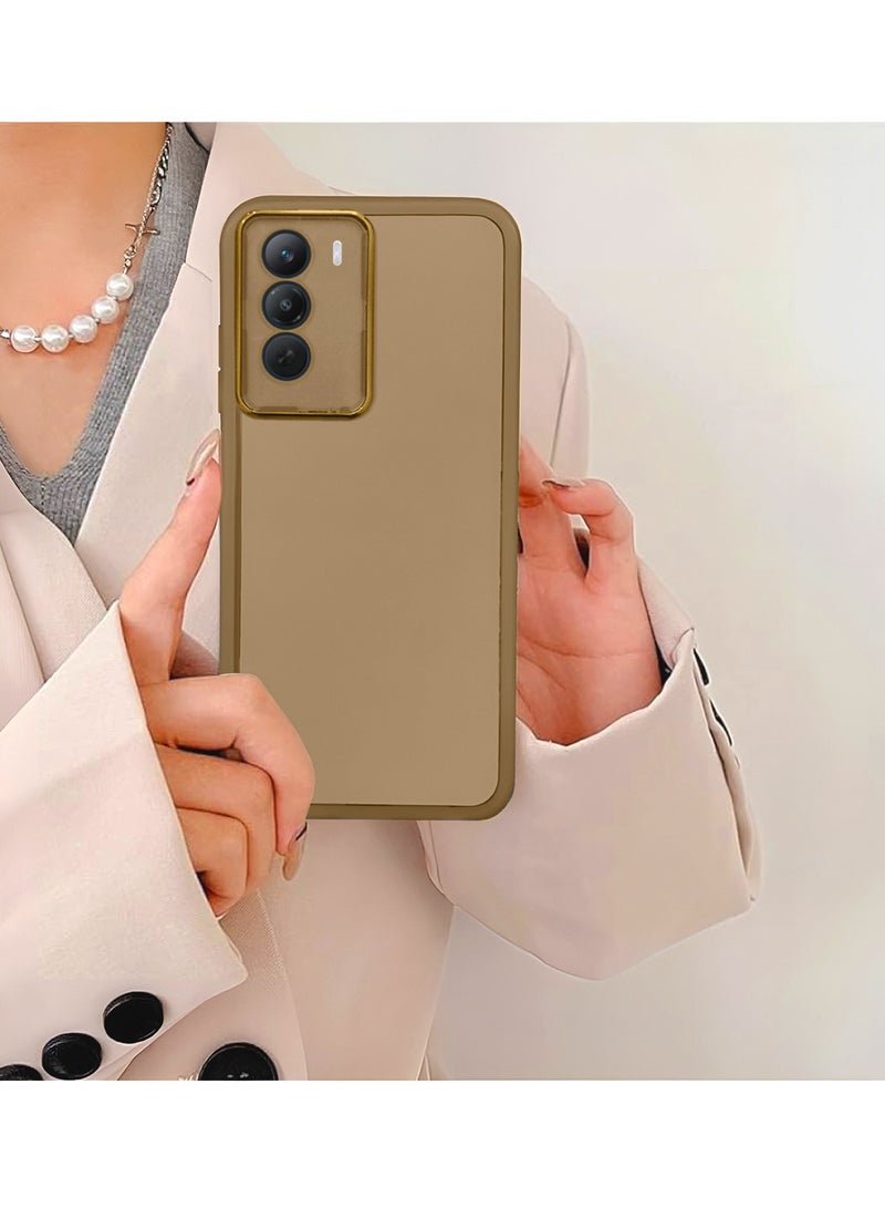 دبليو تيك غلاف هاتف ريلمي C71 4G لعام 2025 بحماية عدسة الكاميرا الشفافة الناعمة من TPU السيليكون فائق النحافة مع حد كاميرا مطلي أنيق - بني - Image 4