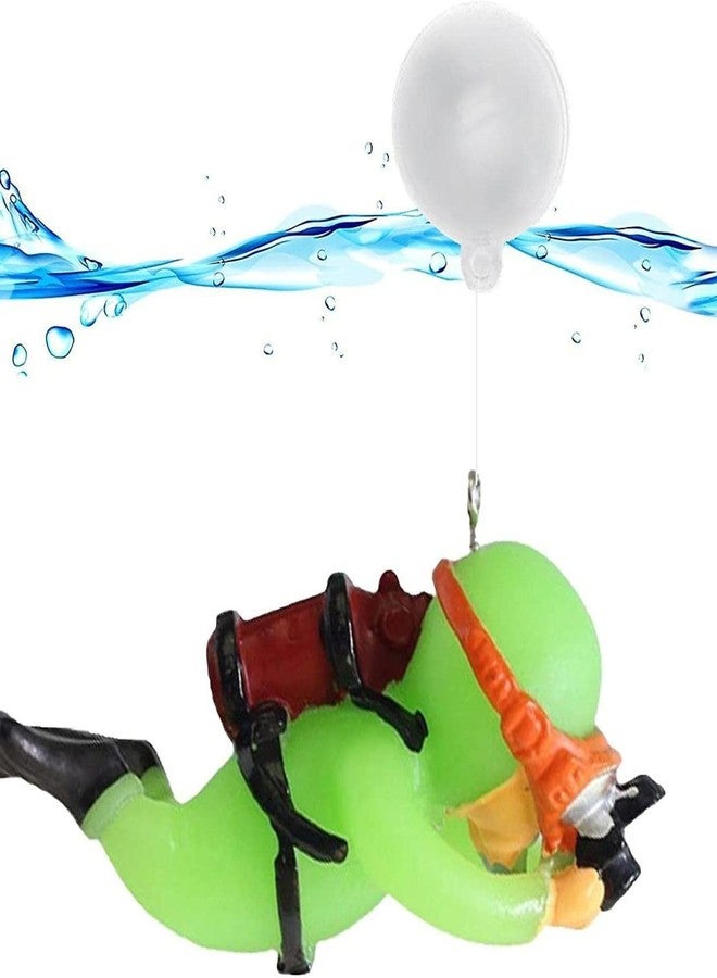 VAYINATO® 2 Pcs Fluorescent Floating Little Diver Aquarium Fish Tank Decoration Toy That Will Glow On Night with Moving Floating Balls by Petzlifeworld - Image 3