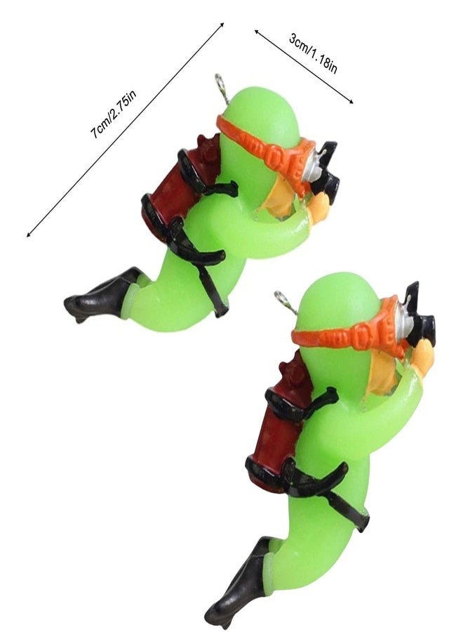 VAYINATO® 2 Pcs Fluorescent Floating Little Diver Aquarium Fish Tank Decoration Toy That Will Glow On Night with Moving Floating Balls by Petzlifeworld - Image 2