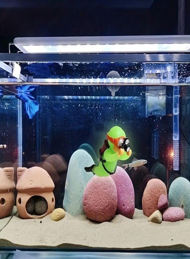 VAYINATO® 2 Pcs Fluorescent Floating Little Diver Aquarium Fish Tank Decoration Toy That Will Glow On Night with Moving Floating Balls by Petzlifeworld - Image 4