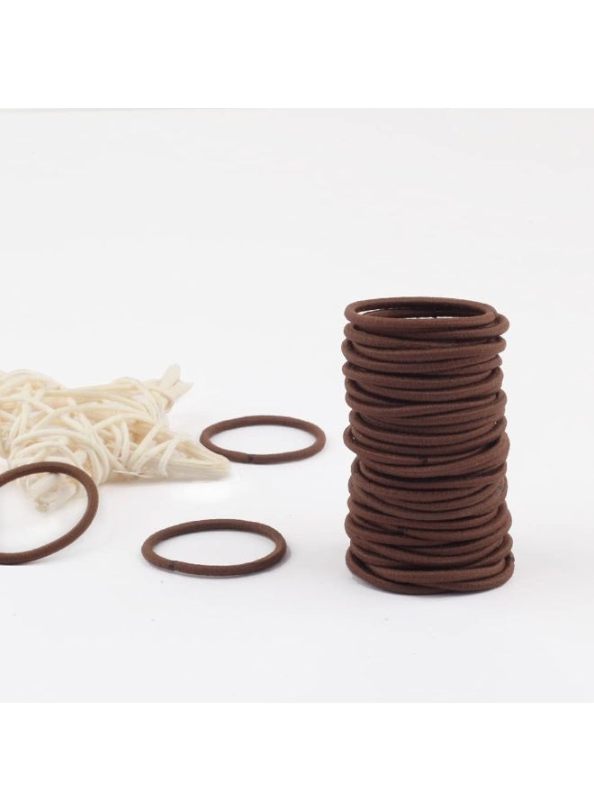 Joyeah 100 Pieces Small Baby Girls Hair Elastics Hair Ties Ponytail Holders Hair Bands for Kids(2 mm x 2.5 cm,Brown) - Image 3