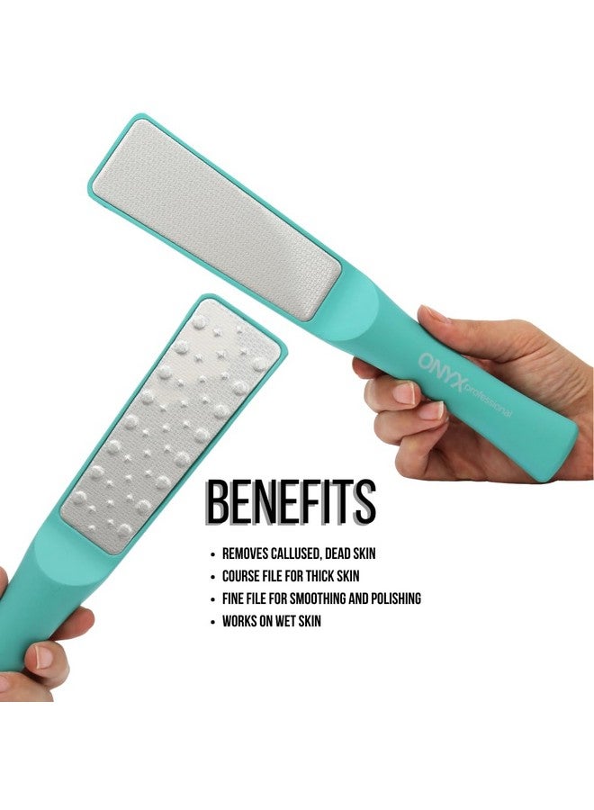 Onyx Professional Onyx Professional 2 Faced Foot File & Polisher, Foot Callus Remover & Foot Sander, Wet & Dry Feet Scrubber for Smooth & Soft Feet, Stainless Steel Pedicure Tools, Pack of 1  - Image 2
