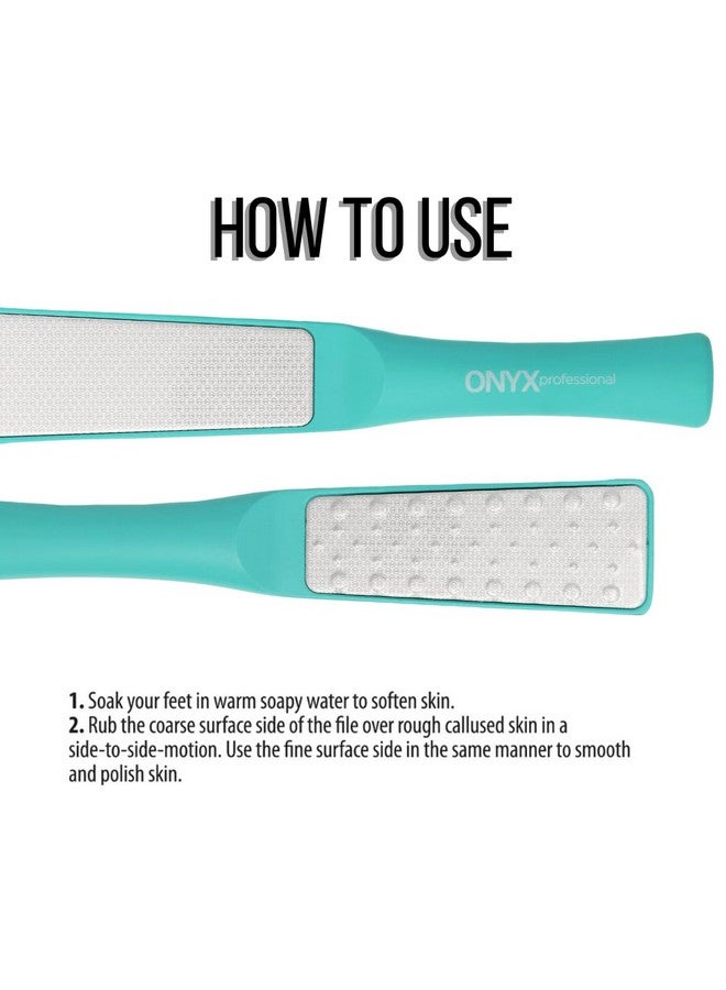 Onyx Professional Onyx Professional 2 Faced Foot File & Polisher, Foot Callus Remover & Foot Sander, Wet & Dry Feet Scrubber for Smooth & Soft Feet, Stainless Steel Pedicure Tools, Pack of 1  - Image 3