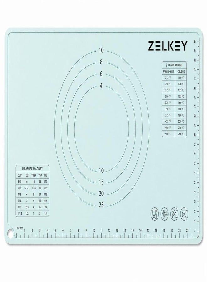 ZELKEY Silicone Pastry Mat 50×40 cm | 265+ Gram Heavy | 5mm Thick Non-Stick Baking Mat with Measurement Guide | BPA Free, Food Grade, Non-Slip Dough Rolling Mat for Roti, Pizza & Baking (Green) - Image 1