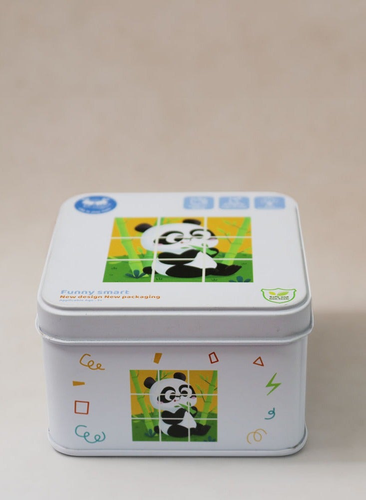 6-in-1 Mini Wooden Puzzles in a metal puzzle in a metal box with 6 Designs for Boys and girls - Image 2