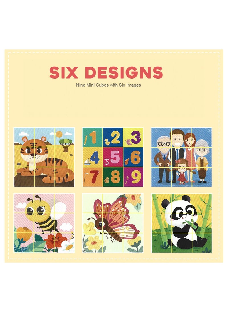 6-in-1 Mini Wooden Puzzles in a metal puzzle in a metal box with 6 Designs for Boys and girls - Image 3