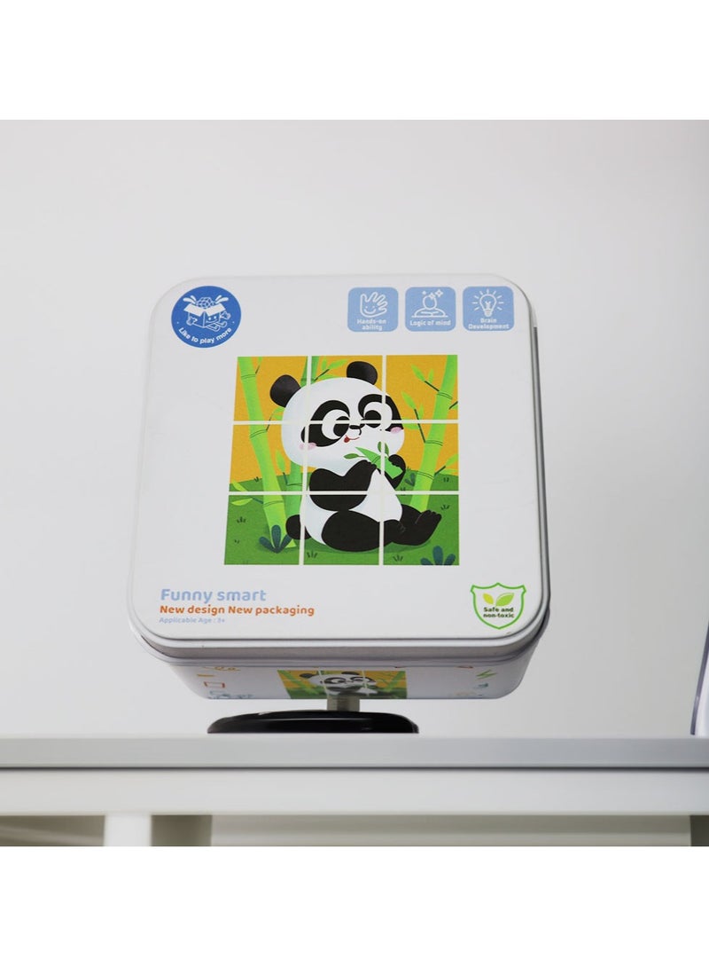 6-in-1 Mini Wooden Puzzles in a metal puzzle in a metal box with 6 Designs for Boys and girls - Image 5