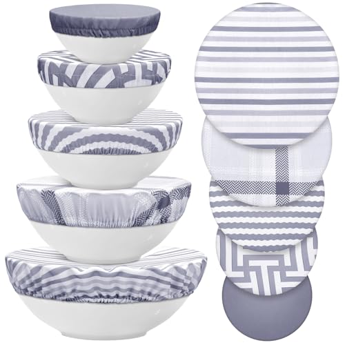Chengu 10 Pack Cloth Bowl Covers for Bread Rising 5 Size Stretch Elastic Food Storage Container Lids Reusable Cotton Fabric Covers for Food Fruits Leftovers Fresh - Image 1
