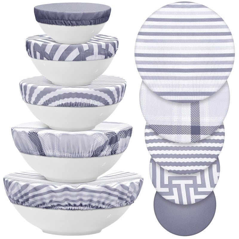 Chengu 10 Pack Cloth Bowl Covers for Bread Rising 5 Size Stretch Elastic Food Storage Container Lids Reusable Cotton Fabric Covers for Food Fruits Leftovers Fresh - Image 2