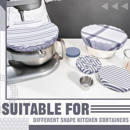 Chengu 10 Pack Cloth Bowl Covers for Bread Rising 5 Size Stretch Elastic Food Storage Container Lids Reusable Cotton Fabric Covers for Food Fruits Leftovers Fresh - Image 3
