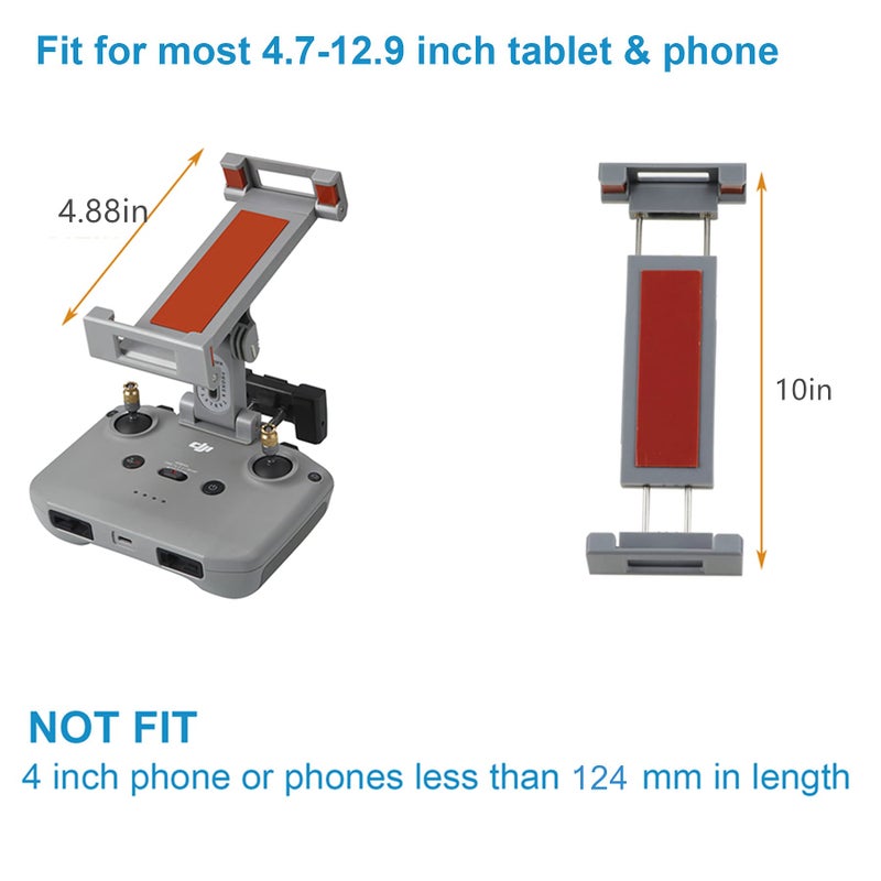 Hanatora RC-N3 N2 N1 N1C Remote Controller 4.7-12.9 Inch Tablet Holder Mount for DJI Flip,Neo,Air 3S/3/2S/2,Mavic 3 Classic,Mini 4K/4 Pro/3/2/2 SE Drone,Extended Control Phone Clip with Lanyard - Image 3