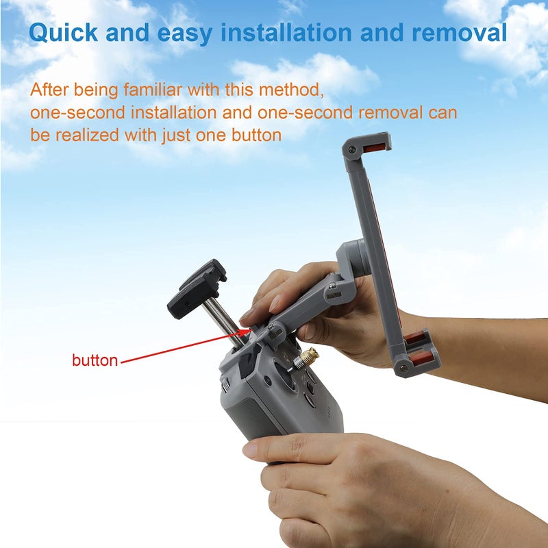 Hanatora RC-N3 N2 N1 N1C Remote Controller 4.7-12.9 Inch Tablet Holder Mount for DJI Flip,Neo,Air 3S/3/2S/2,Mavic 3 Classic,Mini 4K/4 Pro/3/2/2 SE Drone,Extended Control Phone Clip with Lanyard - Image 5