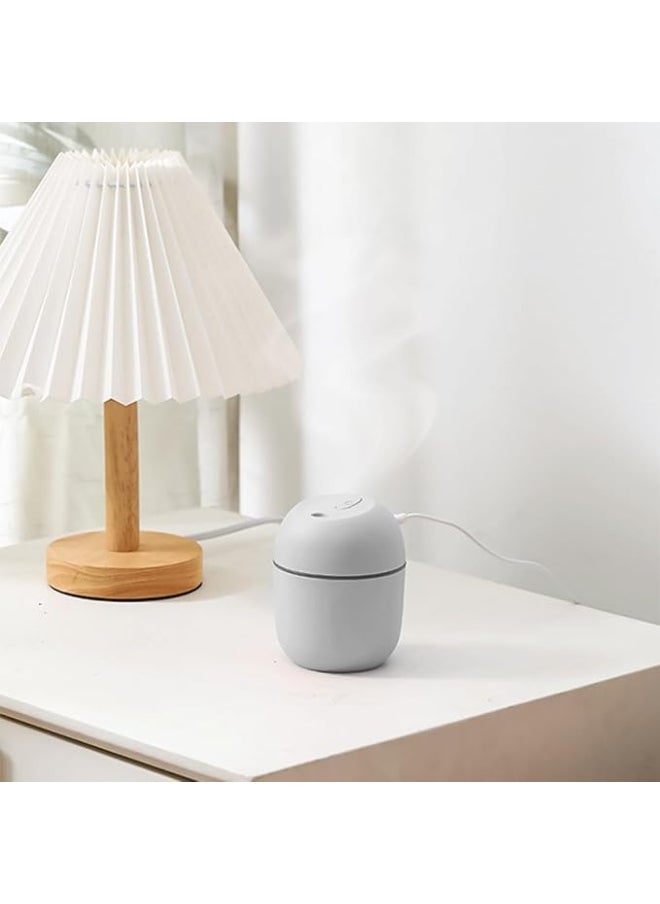 Mawan - Diffuser & Humidifier, 220ml Mini Ultrasonic Air Humidifier - USB Essential Oil Diffuser, Car Purifier, Anion Aroma Mist Maker with LED Light & Romantic Light (White) - Image 1