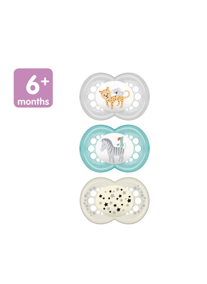 MAM MAM Day & Night Silicone Orthodontic Pacifiers Set 6+, Pack of 3  - Image 3