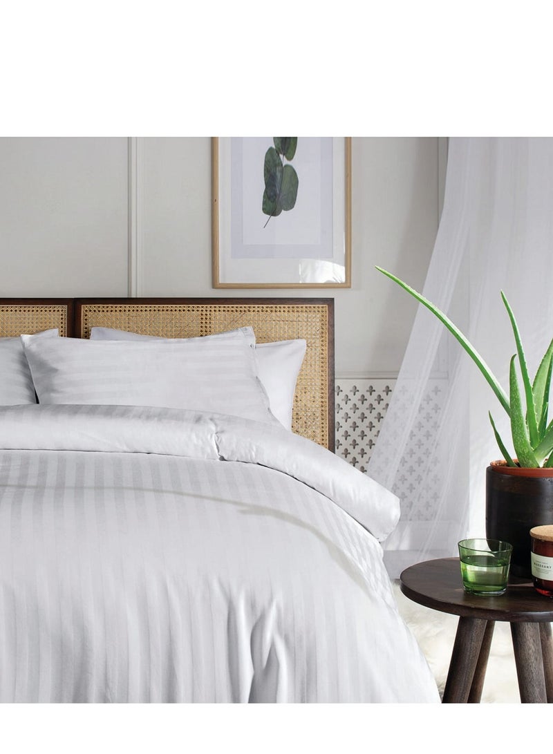 Bedding Set White with stripes, King Size - Image 2