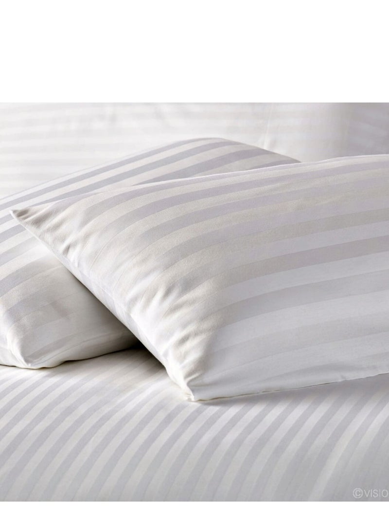 Bedding Set White with stripes, King Size - Image 4