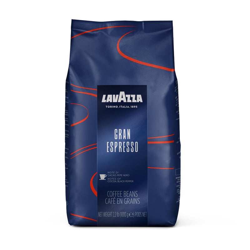 Lavazza Gran Espresso Whole Bean Coffee Blend, Medium Espresso Roast, Bag 2.2 LB (Pack of 1), Balanced and rich flavor with notes of cocoa - Image 1