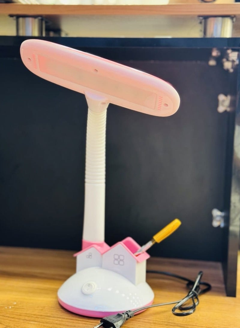 اباجوره كهرباء علي شكل بيت ليد ومقلمة مصباح مكتب صغير للقراءة وغرفة النوم وجانب السرير، مصباح مكتب صغير للاطفال والطلاب
