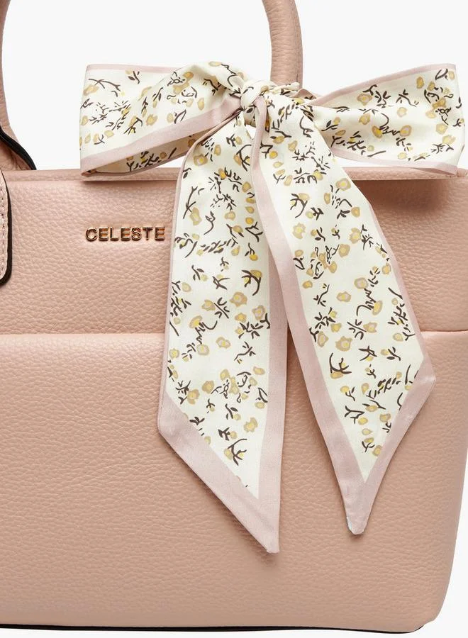 سيليست Textured Tote Bag with Bow