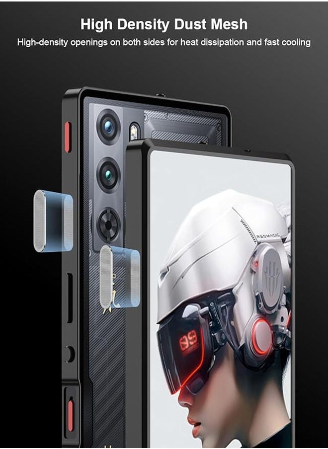 General - RedMagic 9 Pro / 9 Pro Plus Compatible Case with Display Protector, Metal Frame + Clear Tempered Glass Back with Shock Protection - Image 1