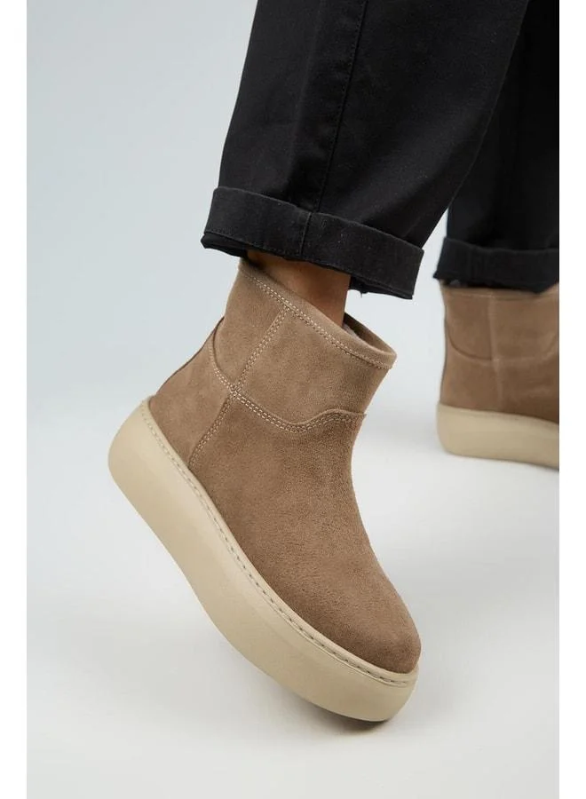 Gemma Women's Genuine Leather Plain Inside Fur Vizon Boot.