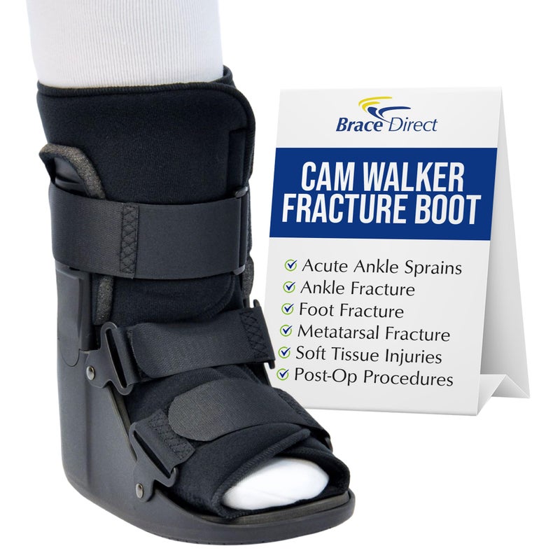 Brace Direct CAM Walker Fracture Boot Short - Lightweight Walking Boot for Foot & Ankle Injuries, Sprains & Stress Fractures - Doctor-Recommended (Menâ€™s 4.5â€“7 / Womenâ€™s 6.5â€“8) - Image 1