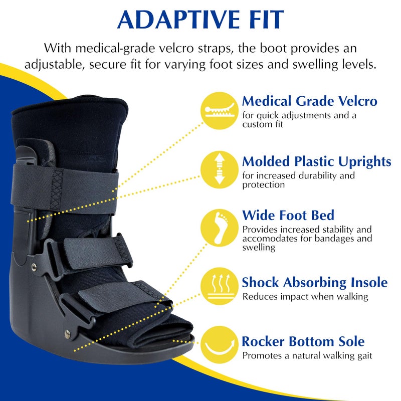 Brace Direct CAM Walker Fracture Boot Short - Lightweight Walking Boot for Foot & Ankle Injuries, Sprains & Stress Fractures - Doctor-Recommended (Menâ€™s 4.5â€“7 / Womenâ€™s 6.5â€“8) - Image 4