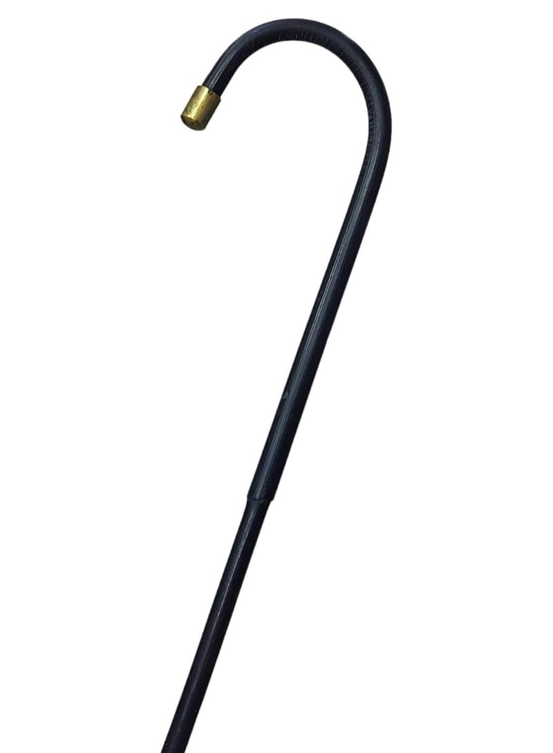 الصقر خيزران اماراتى أسود | عصا الصقر الفاخرة المصنوعة من الخيزران، والمُنحنية للحفلات العربية | عصا الرقص العربي التقليدي لليوم الوطني والمهرجانات (خضران) | عصا اليوم الوطني - أسود / بيج - Image 1