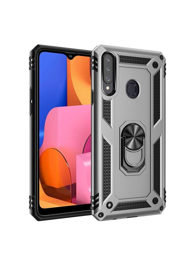 S-TOP Case For Galaxy A20s Shockproof TPU + PC Protective Case with 360 Degree Rotating Holder - Image 1