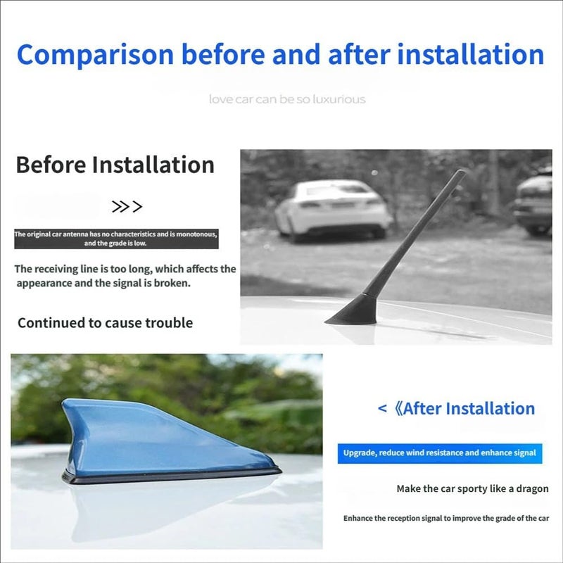 Shark Fin Antenna Cover for Hyundai Equus VI 2010-2017 Car Antenna Caps Fit Shark Fin Shape with Tape Decorative Beautiful Durable Accessories,B-Blue - Image 5