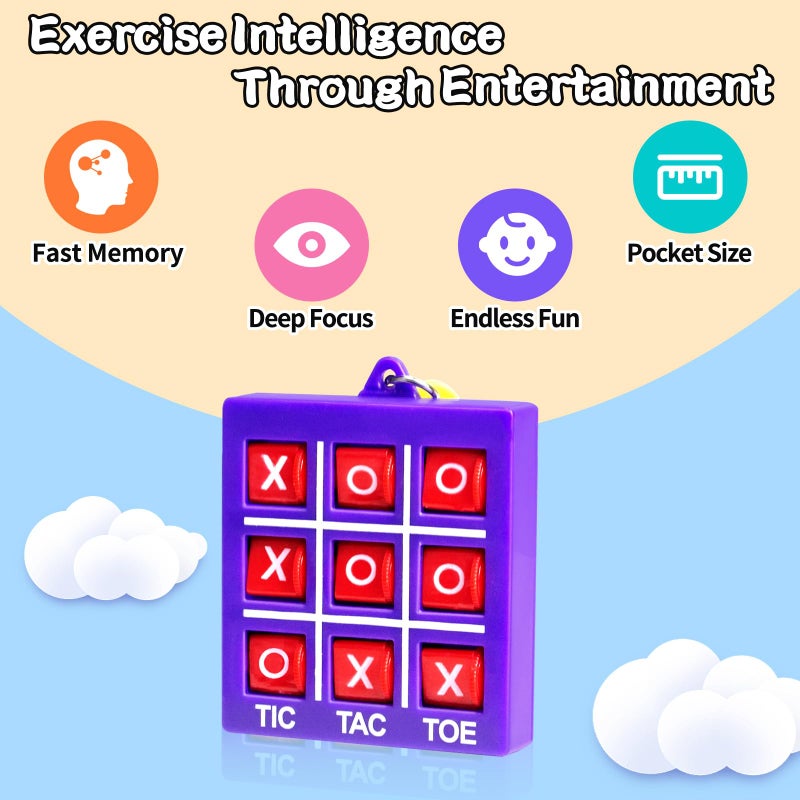 Hymaz Party Favors For Kids 4-8 8-12  24Pcs Tic Tac Toe Game Keychain Bulk Toys For Back To School Birthday Return Gifts  Classroom Treasure Box Carnival Prize Goodie Bag Stuffers Pinata Fillers - Image 4