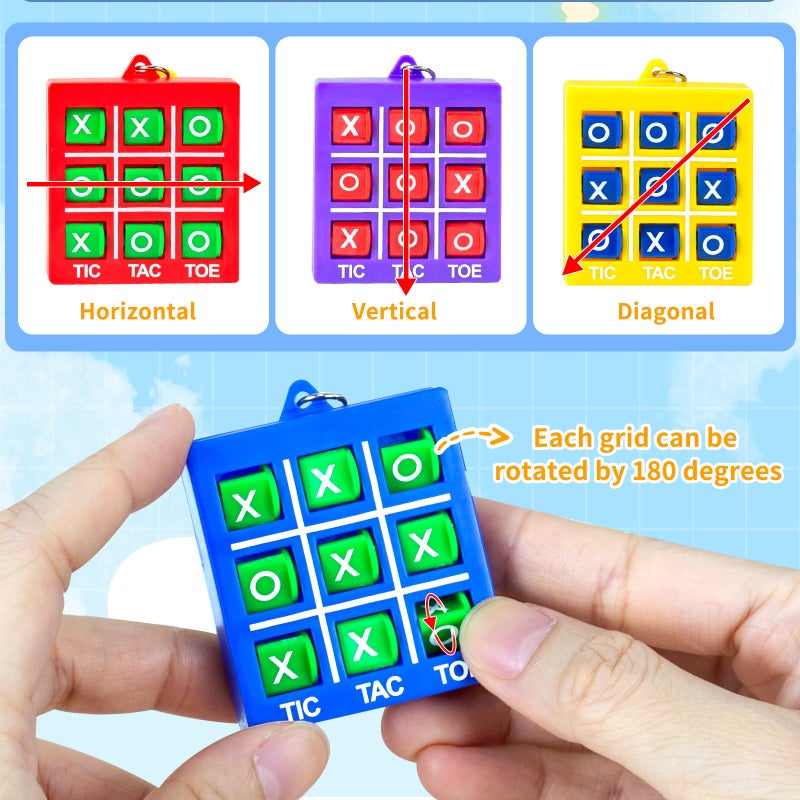 Hymaz Party Favors For Kids 4-8 8-12  24Pcs Tic Tac Toe Game Keychain Bulk Toys For Back To School Birthday Return Gifts  Classroom Treasure Box Carnival Prize Goodie Bag Stuffers Pinata Fillers - Image 3