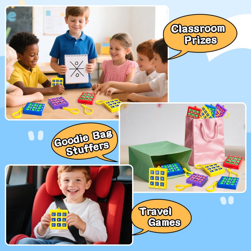 Hymaz Party Favors For Kids 4-8 8-12  24Pcs Tic Tac Toe Game Keychain Bulk Toys For Back To School Birthday Return Gifts  Classroom Treasure Box Carnival Prize Goodie Bag Stuffers Pinata Fillers - Image 5