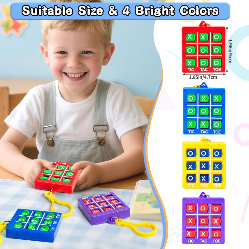 Hymaz Party Favors For Kids 4-8 8-12  24Pcs Tic Tac Toe Game Keychain Bulk Toys For Back To School Birthday Return Gifts  Classroom Treasure Box Carnival Prize Goodie Bag Stuffers Pinata Fillers - Image 2